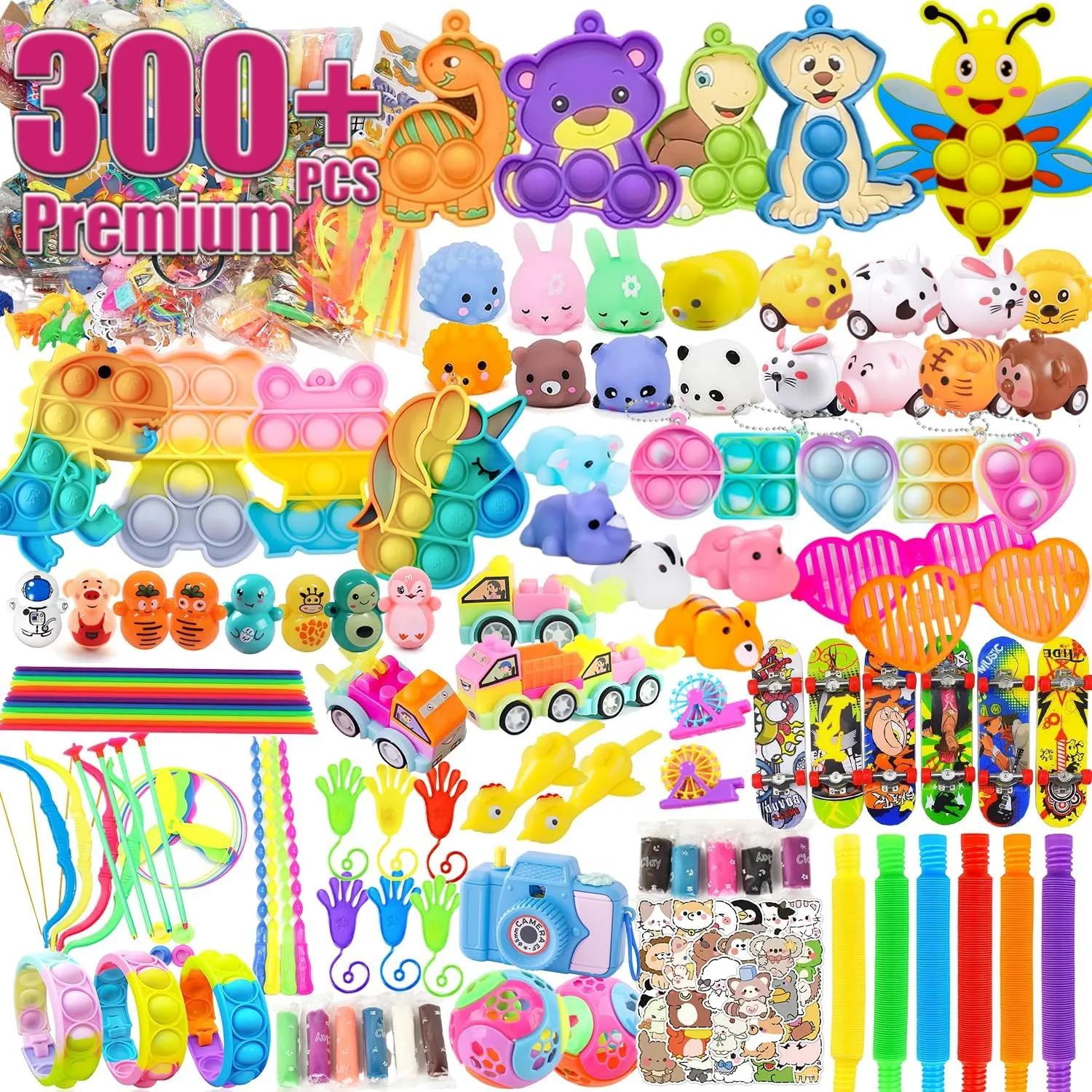 300  PCS Premium Kids Party Favors Assortment, Classroom Prizes Toys, Gift Bulk, Goodie Bag Stuffers, Pinata Fillers,Easter Eggs Fillers for Boys And Girls.