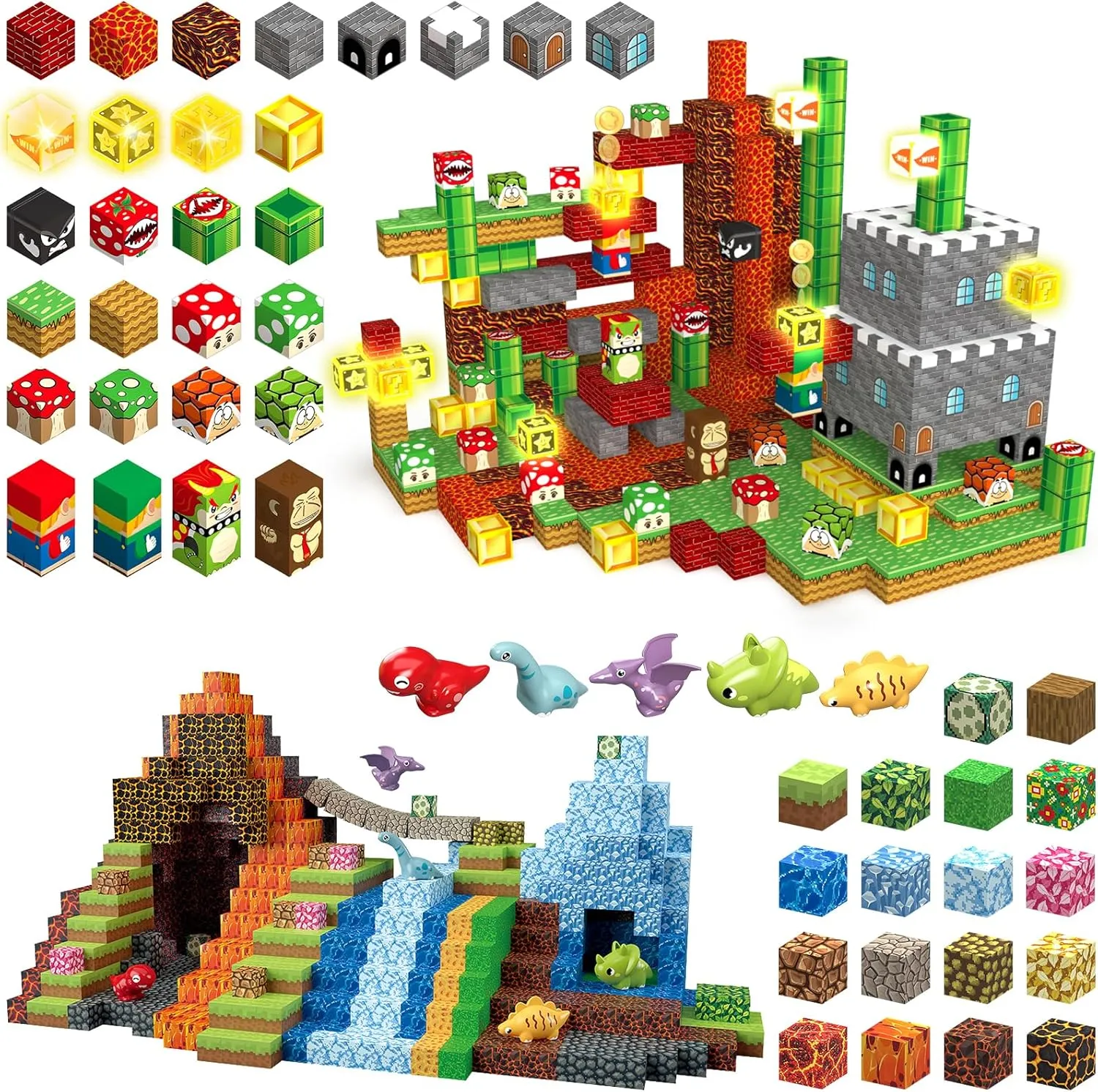 305PCS Magnetic Blocks Building Toys, Bundle of 2, 205PCS   100pcs