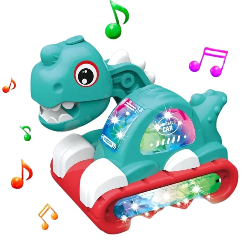 360 Degree Dinosaur Excavator Toy with Water Vapor Spray Vehicle Bump & Go Action Dinosaur Toy with Light & Music