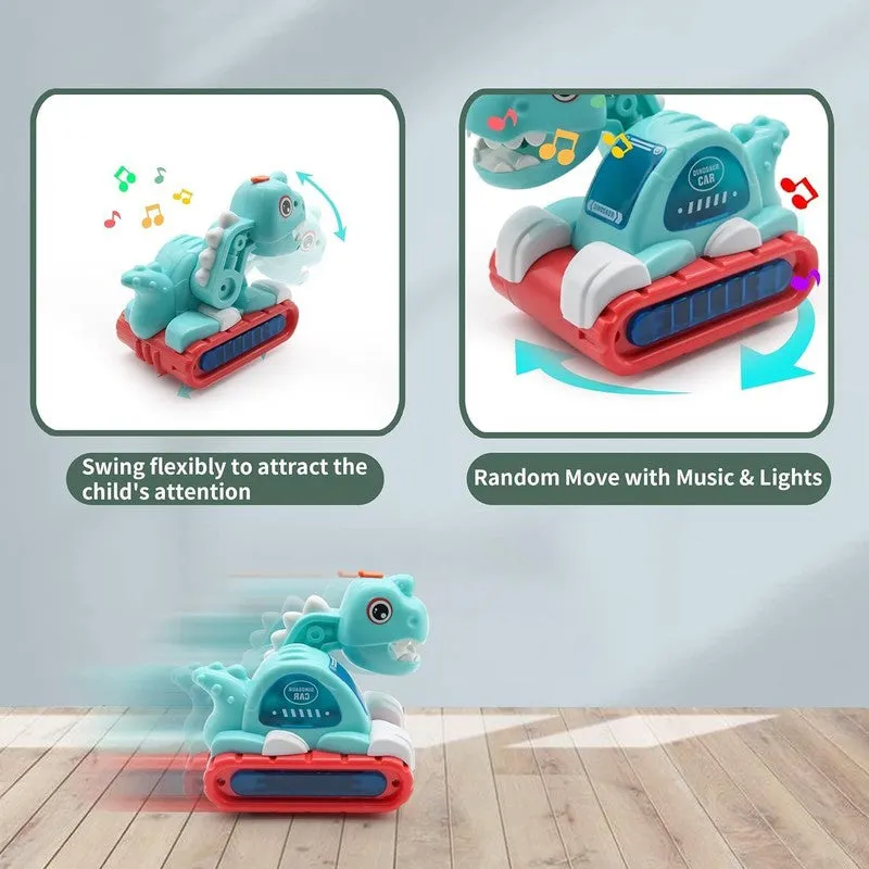 360 Degree Dinosaur Excavator Toy with Water Vapor Spray Vehicle Bump & Go Action Dinosaur Toy with Light & Music