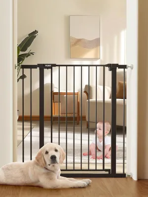 36" Extra Tall Baby Gate for Stairs, 29.5-40.5" Wide Dog Gate for Doorways, Walk Thru Auto Close Metal Pet Gate for The House, Stairs and Doorways, Child Gate Pressure Mounted Dog Gate Indoor - Black