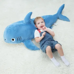 39 inch Large Stuffed Shark Plush Toy, Big Shark Toy Body Pillows Weighted Stuffed Animals Sharks Cuddly Christmas Birthday Gifts for Kids