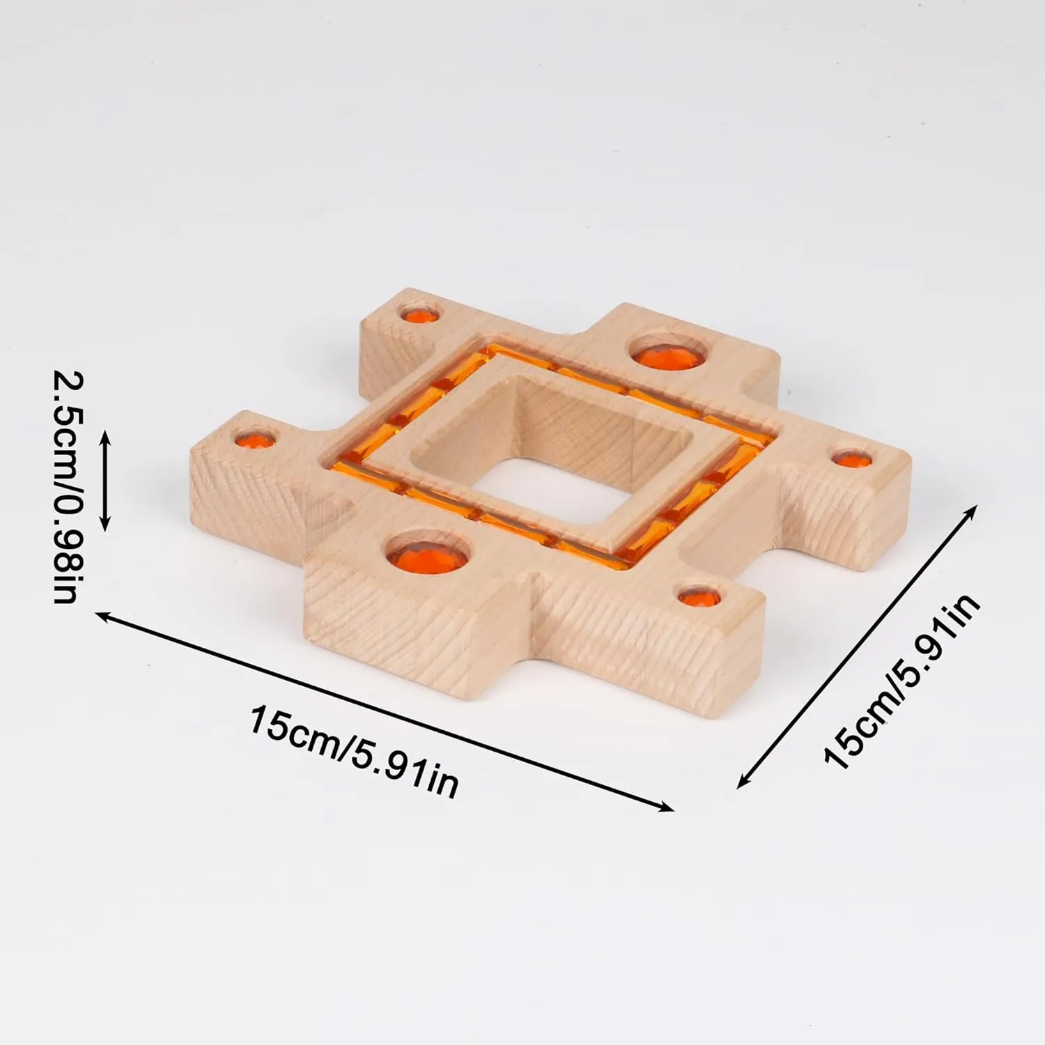 3PCS Wooden Green Gem Trapezoidal Building Block for Kids (3PCS Green Set)