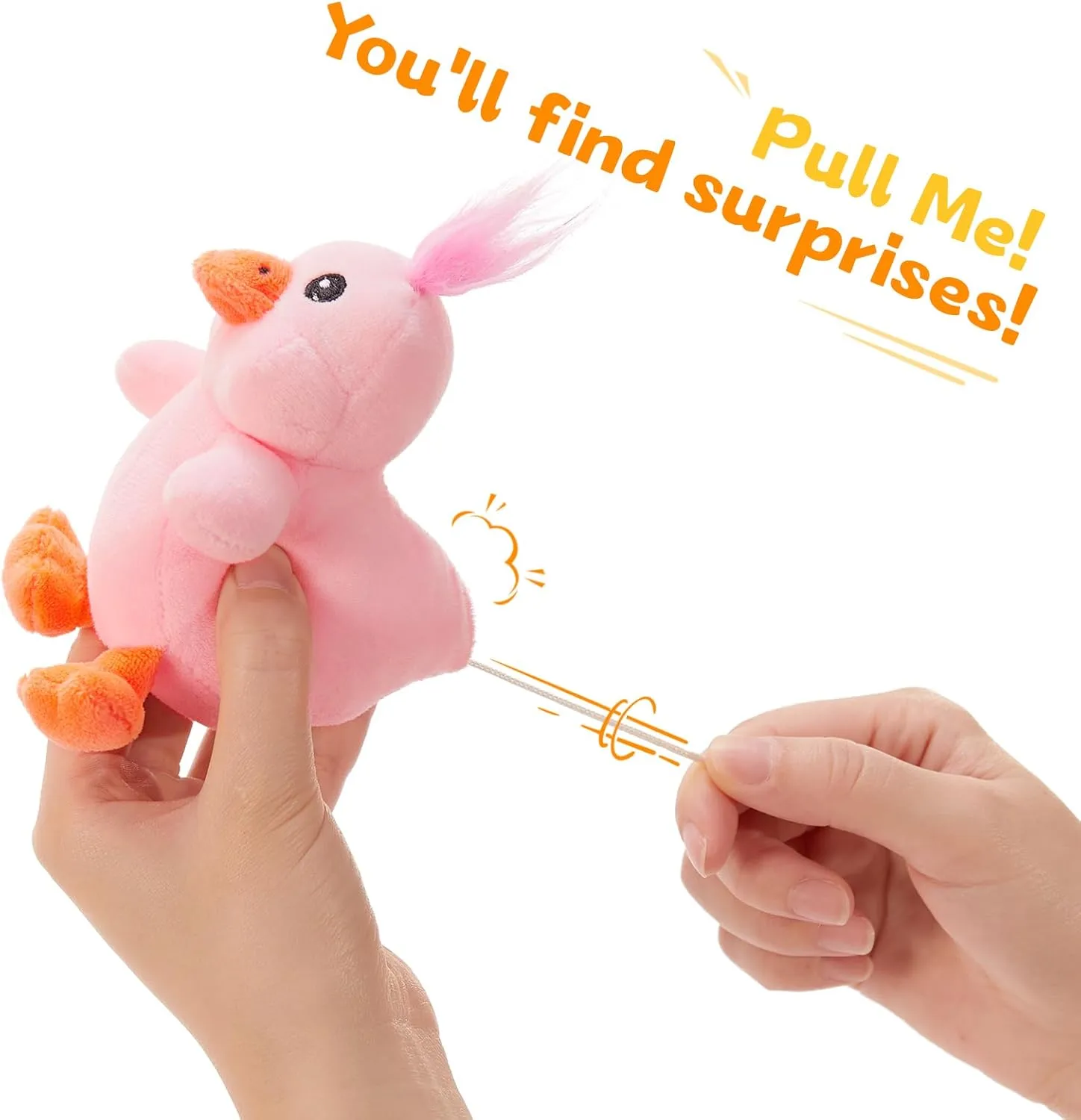 4 Pcs Duck Plush, Mom Duck Stuffed Animal with 3 Cute Stuffed Wind Up Duck Babies Toy, 11" Christmas Birthday Baby Shower Wind Up Plush Toys for Kids Girls Boys, Animal Theme Party Decor
