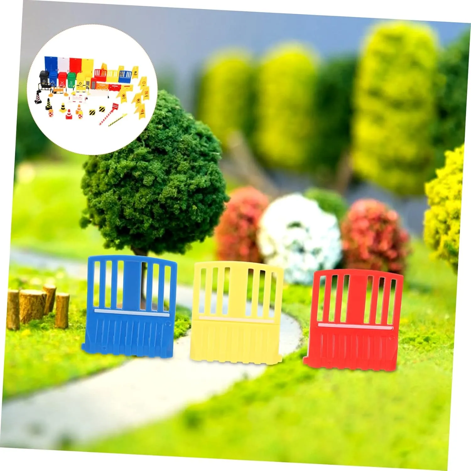 40pcs Road Traffic Sign Toys Miniature Traffic Cones Educational Plaything for Boys and Girls Realistic Simulation Model