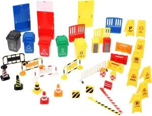 40pcs Road Traffic Sign Toys Miniature Traffic Cones Educational Plaything for Boys and Girls Realistic Simulation Model