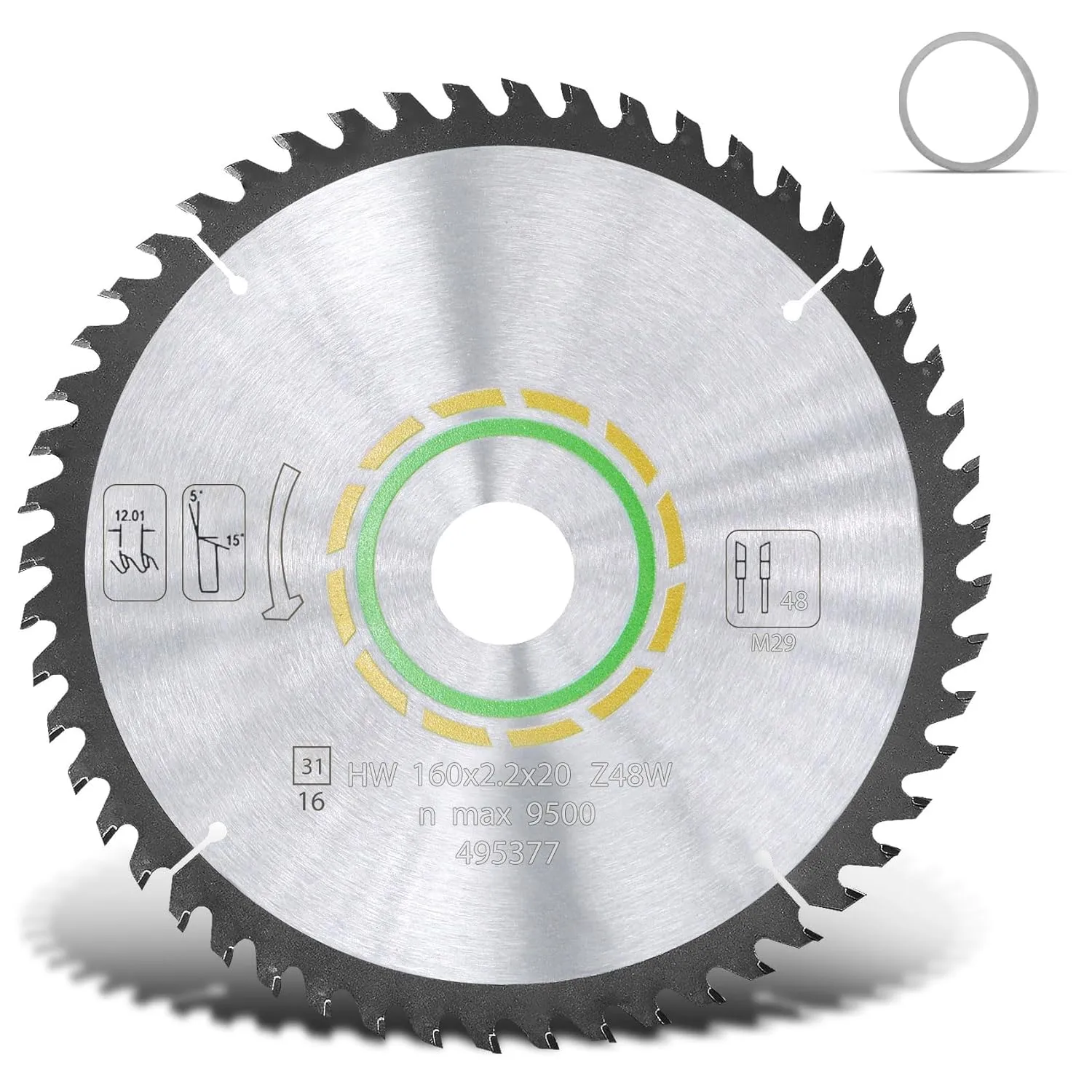 48 Tooth Upgraded 495377 491952 Track Saw Blade Compatible with Festool Ts 55 Blade Plunge Cut Saw, Compatible with Festool Track Saw Blade,160x2.2x20mm,Sawtooth Upgrade