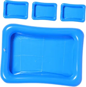 4pcs Inflatable Swimming Pool: Fishing Game Toys Holder Tray Sand Tray Floating Outdoor Party Food Drink Holder