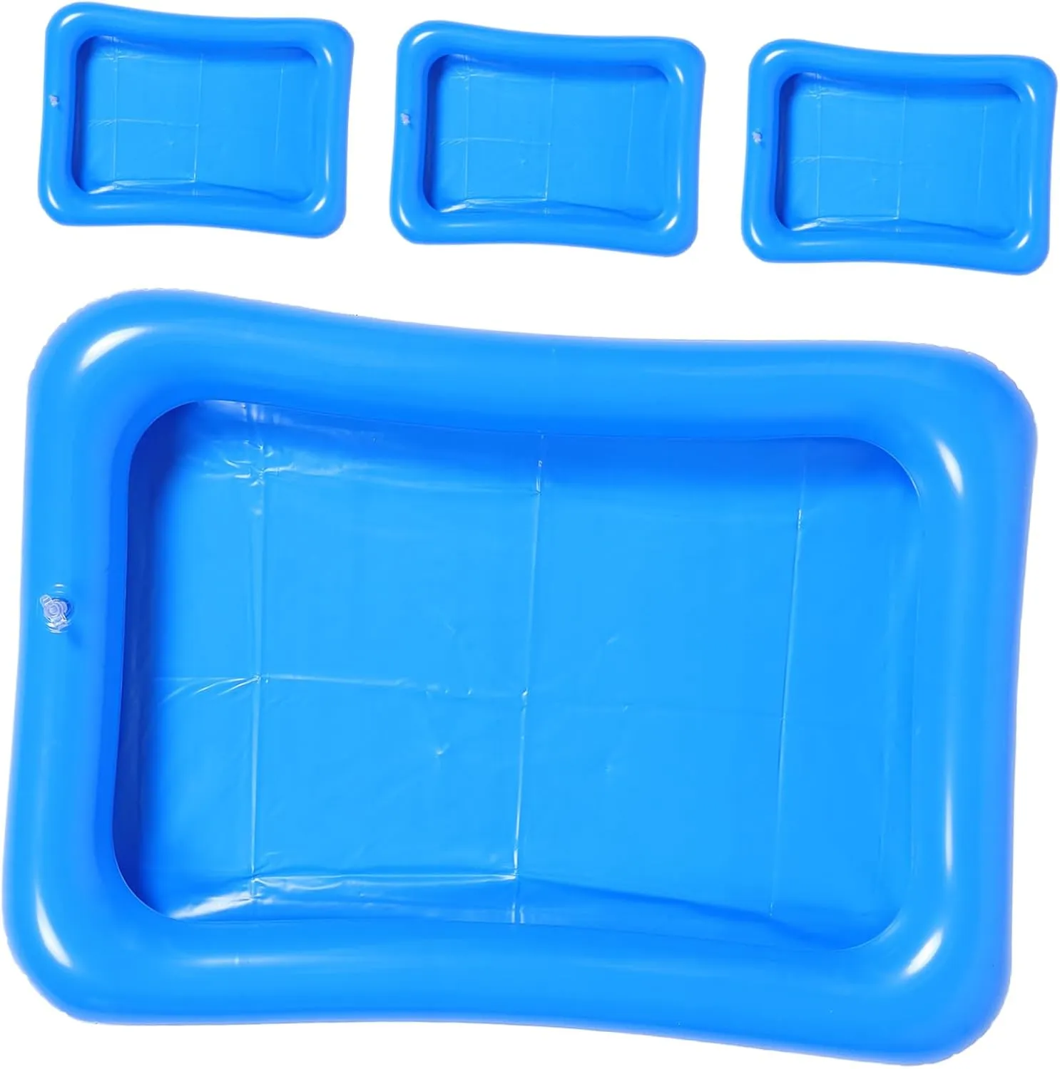 4pcs Inflatable Swimming Pool: Fishing Game Toys Holder Tray Sand Tray Floating Outdoor Party Food Drink Holder