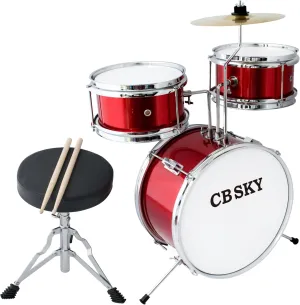 5-piece Kids/Junior Drum Set 13" bass drum/Beginner (Standard) /Kids musical toys, musical instrument (Red)