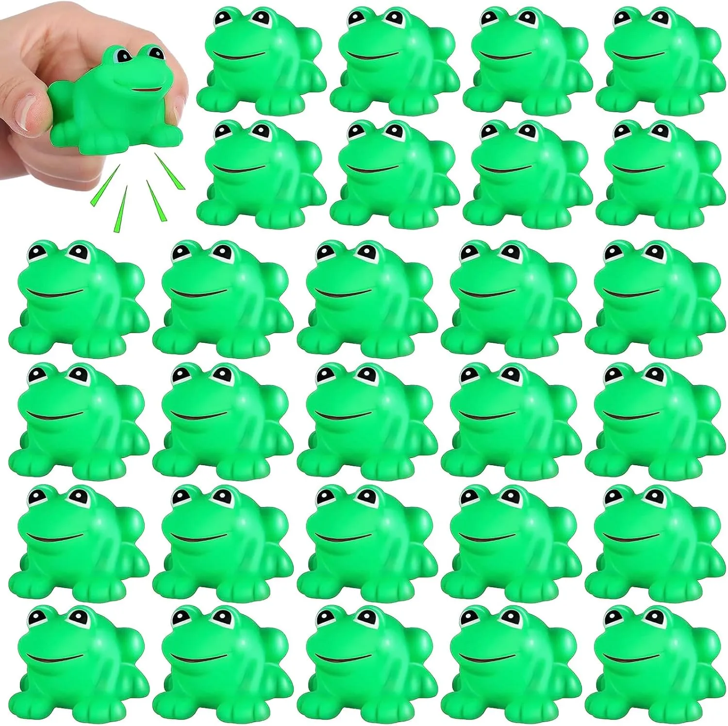 50 Pcs Rubber Frog Squeak and Floating Bulk Frog Rubber Bath Toy Mini Frog Toys Frog Bathtub Toys Float for Summer Pool Baby Shower Halloween Christmas Party Birthday Decoration