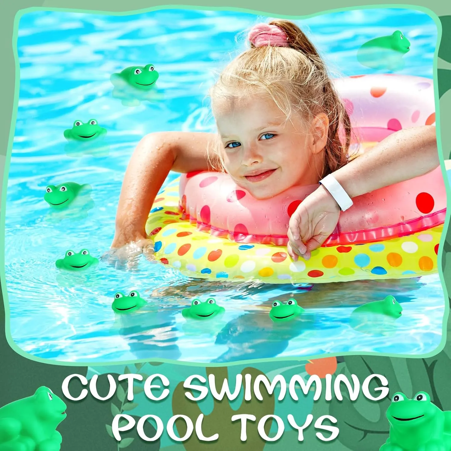 50 Pcs Rubber Frog Squeak and Floating Bulk Frog Rubber Bath Toy Mini Frog Toys Frog Bathtub Toys Float for Summer Pool Baby Shower Halloween Christmas Party Birthday Decoration