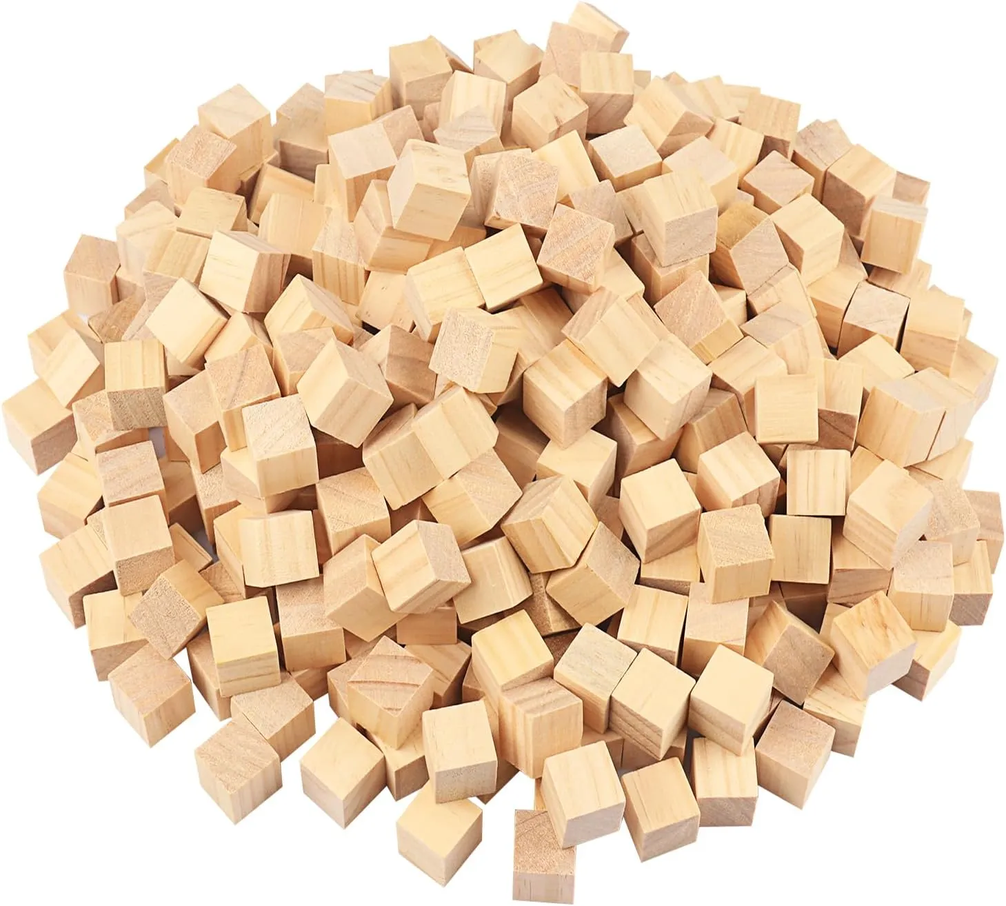500 Packs Wooden Blocks for Crafts, 0.8 Inch Pine Wood Cubes, 2 x 2 x 2 cm Wooden Cubes for Paint, Stamp, Decorate, DIY Projects and Personalized Gifts,by GNIEMCKIN