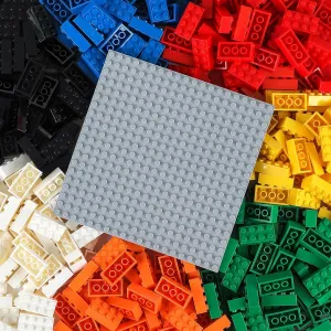 500 Piece Classic Building Bricks and 1 Gray Baseplate, 2x4 Bricks Bulk Creative Building Toys, Blocks Bulk for Kids Ages 6 , 7 Colors