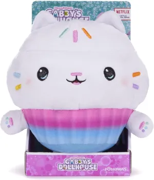50102 Gabby's Dollhouse 25cm (10-inches) Cakey Cat Character Soft Plush Toy, White