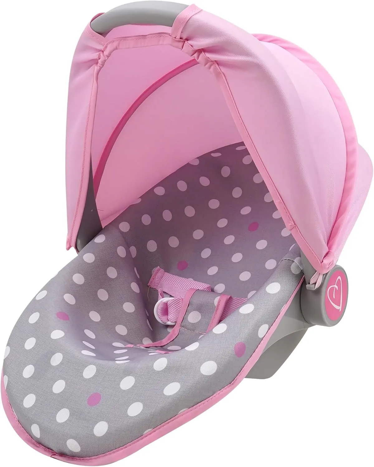 509 Crew: Cotton Candy Pink: 3-in-1 Doll Car Seat - Pink, Grey, Polka Dot - for Dolls Up to 18", Multifunctional, Retractable Canopy, Kids Ages 3 