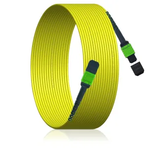 50M/165FT MPO to MPO Type B LSZH SM 12-Core Fiber Cable for QSFP &QSFP28/EPON&GPON MPO-MPO Single mode MPO/A PC to MPO/A PC Fiber Optic Patch Cord Jumper Compatible with MTP/8-Core-XNANA141-50