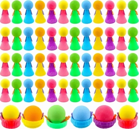 54 Pieces Jumping Spring Toys Colorful Cute Popper Spring Launcher Toys Pop Up Bouncy Spring Toys for Kids Classroom Reward Prizes Goodie Bag Stuffers Birthday Party Favors, Random Color