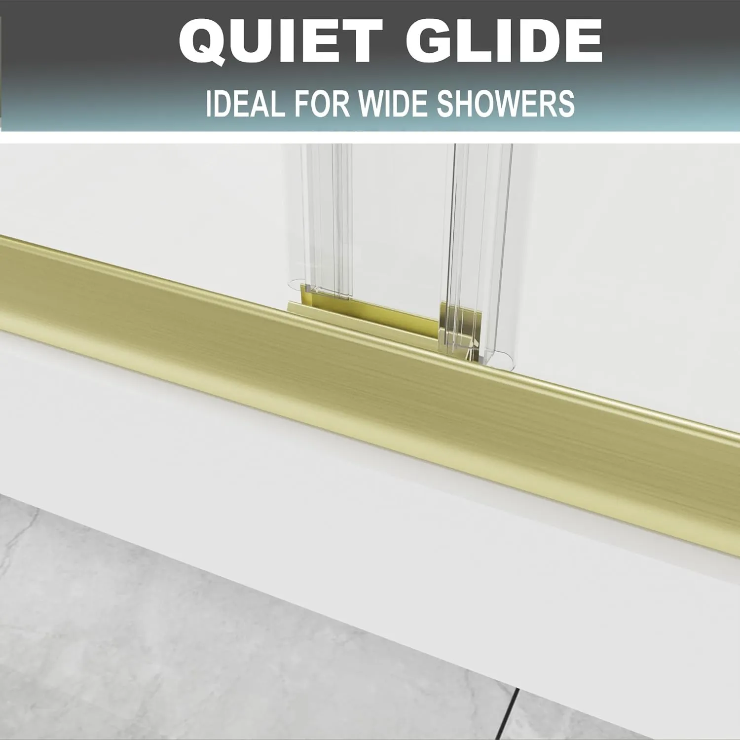 56-60" W x 70" H Framed Glass Sliding Shower Door,Bathroom Shower Sliding Door with 1/4" (6mm) Clear SGCC Tempered Glass,Brushed Gold Finish,Shower Doors Can Reversible Installation
