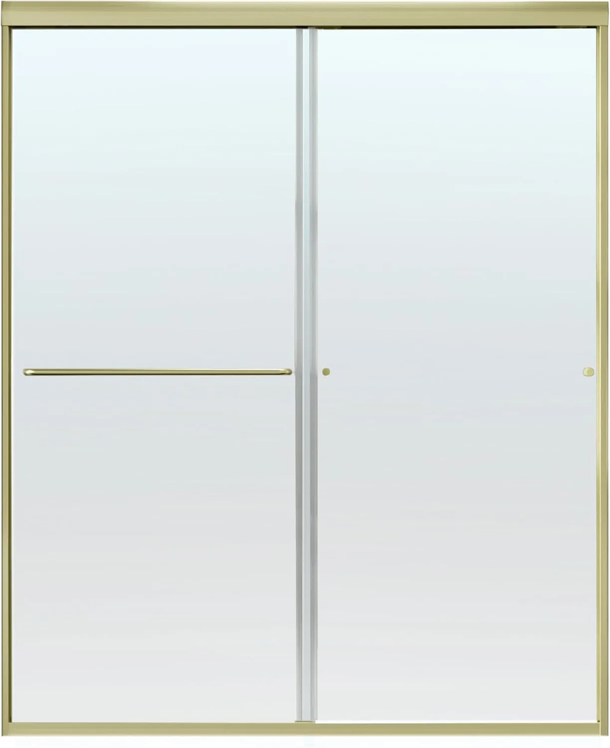 56-60" W x 70" H Framed Glass Sliding Shower Door,Bathroom Shower Sliding Door with 1/4" (6mm) Clear SGCC Tempered Glass,Brushed Gold Finish,Shower Doors Can Reversible Installation