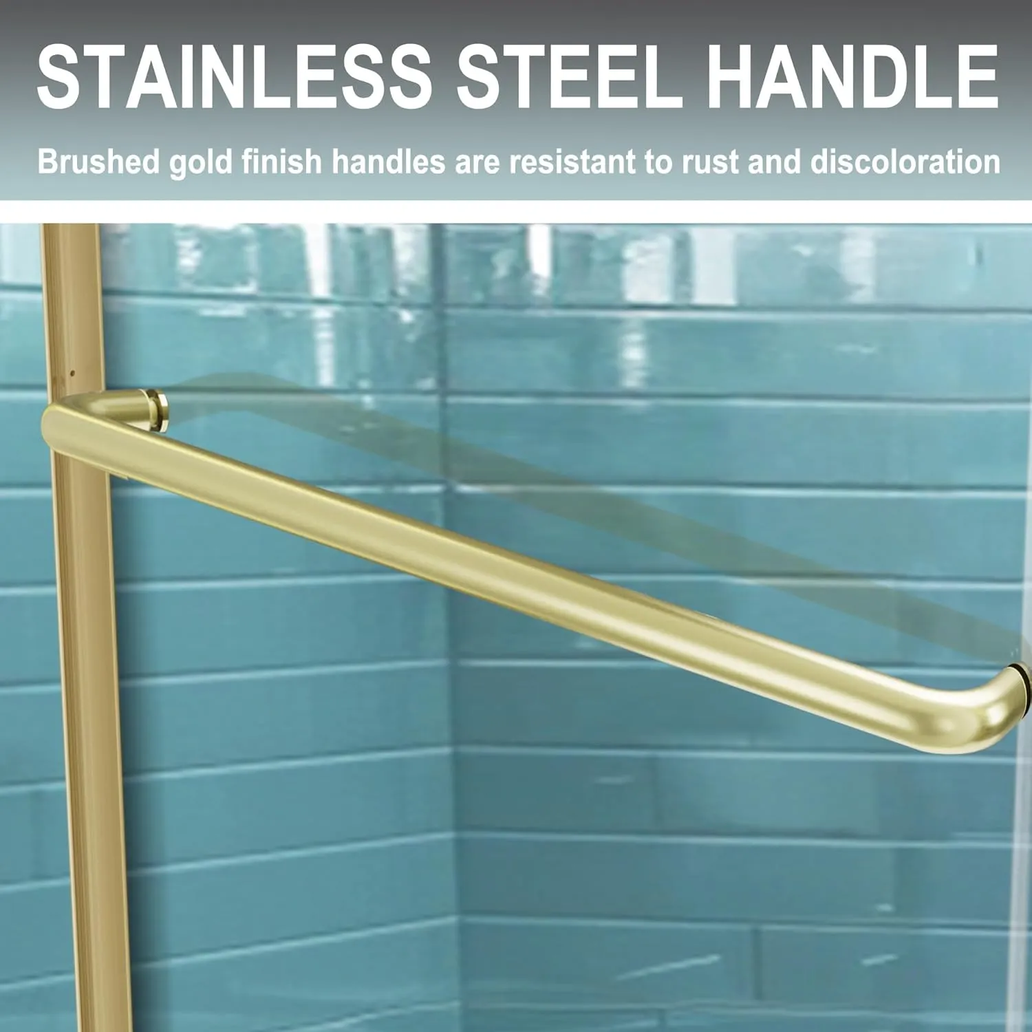 56-60" W x 70" H Framed Glass Sliding Shower Door,Bathroom Shower Sliding Door with 1/4" (6mm) Clear SGCC Tempered Glass,Brushed Gold Finish,Shower Doors Can Reversible Installation