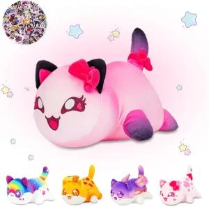 61-Pcs 9.8-inches KC Cat Plush   60-Sticker - Cat Collection - 100% Polyester Plushie Pillow Embroidered - Stuffed Animal Collectible
