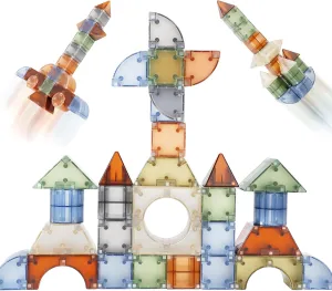67 PCS Magnetic Blocks for Kids, Various Shapes Magnetic Geometric Building Block Set for Toddlers, STEM Educational Preschool Sensory Montessori Construction Toys for Boys Girls Age 3 4 5 6 7 8