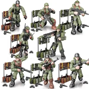 8 PCS Special Forces Building Block City Policeman Action Mini-Figures with Multiple Movable Joints Military Weapons Accessories Model Equipment Building Toys Party Favors Gift for Boys