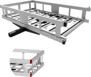 800Lbs Mobility Scooter Hitch Carrier with Ramp, 50"×29.5"×9" Hitch Cargo Carrier, Fits 2" Hitchs Receiver for Trucks, SUV, Outdoor Adventures