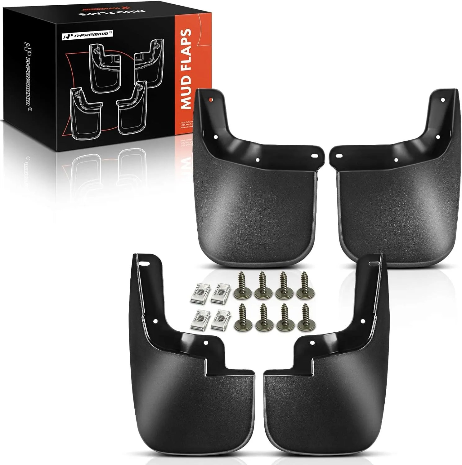 A-Premium Set of 4 Mud Flaps Splash Guards Compatible with Chevy Colorado & GMC Canyon, 2015-2022 Pickup (not fit w/Fender Flares & Running Board), No Drilling Required