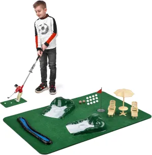 Abco Tech Mini Golfing Man Indoor Golf Kit – Golf Course Backyard Set – Complete Mini Golf for Home – Easy to Set Up and Play – Lightweight & Compact – Portable Mini-Golf Course