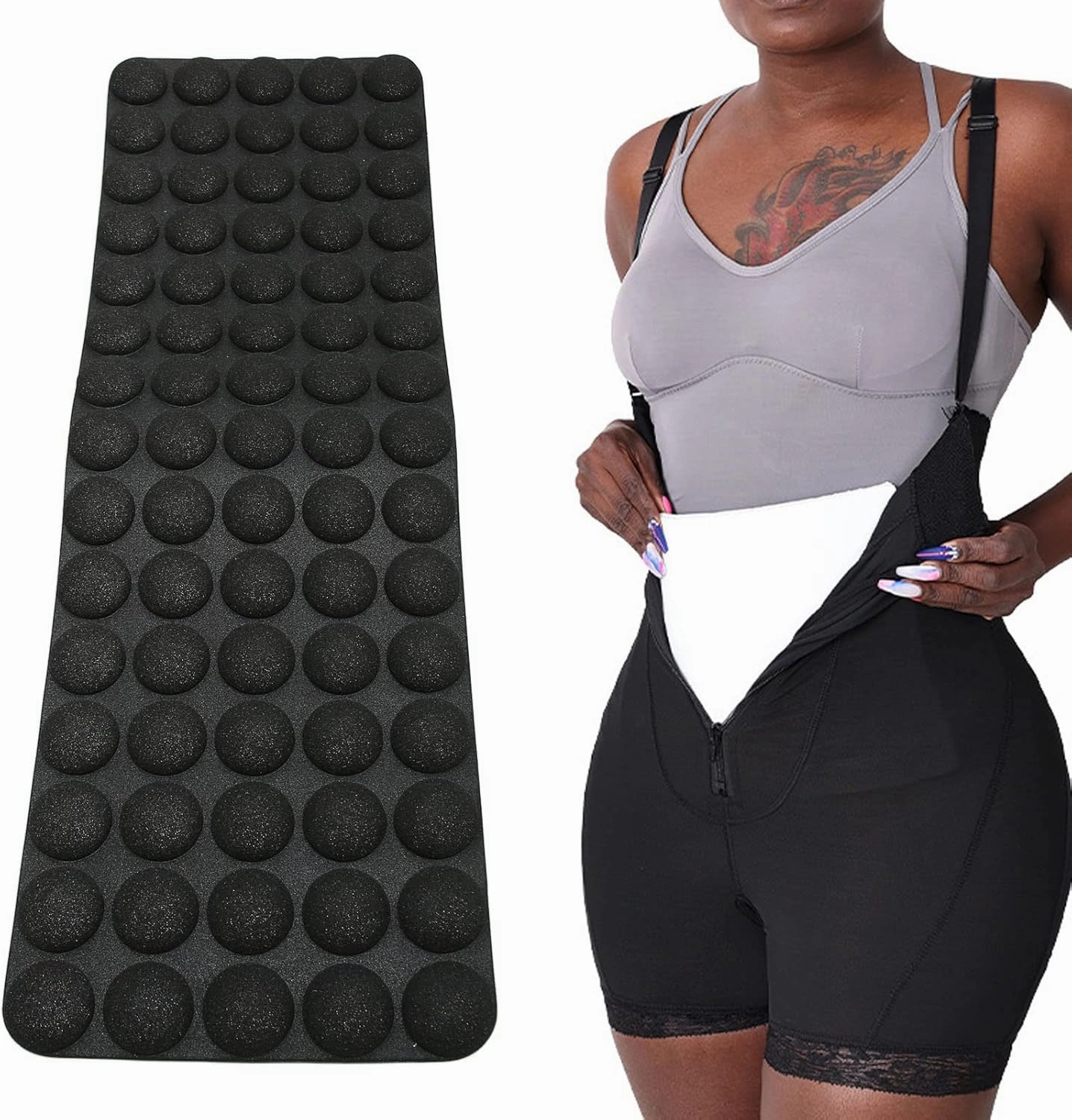 Abdominal Compression Board, Ab Board Post Surgery Liposuction, Flexible Post Surgery Recovery Liposuction Foam Belly Flattening Ab Board Protector for Women (Black)