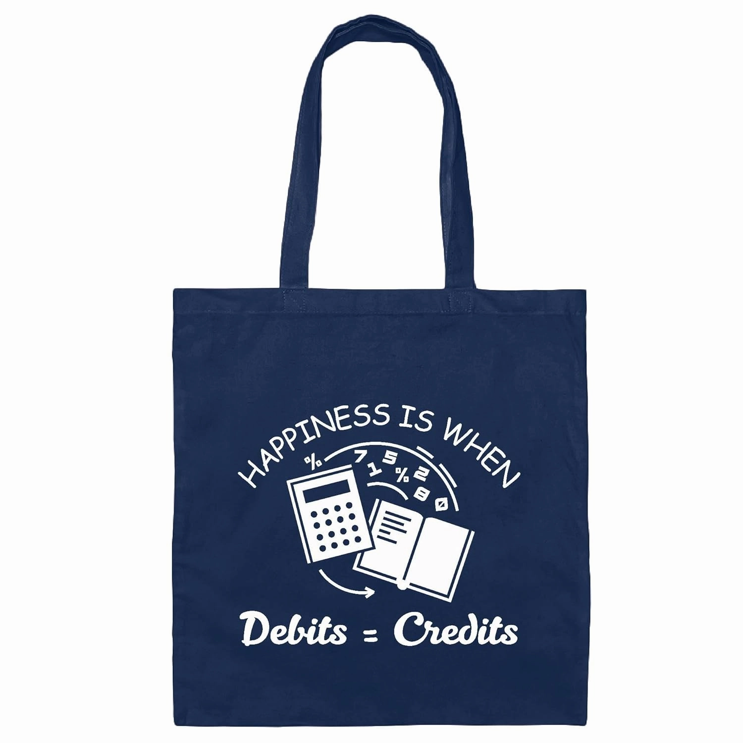 Accountant Tax Preparer Debt Free Gift Tote Bag Bookkeeper Navy Black Multicolor Canvas Tote Bag