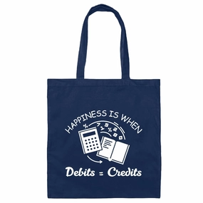 Accountant Tax Preparer Debt Free Gift Tote Bag Bookkeeper Navy Black Multicolor Canvas Tote Bag