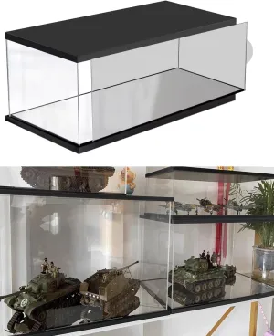 Acrylic Display Case Sliding Door Show Cases Box for Display & Storage, Bedroom Collectibles Bins for Mini Figure/Fossil Coral, Home Mirrored Countertop Boxes for Car(70x70x40cm(27.5x27.5x16in))