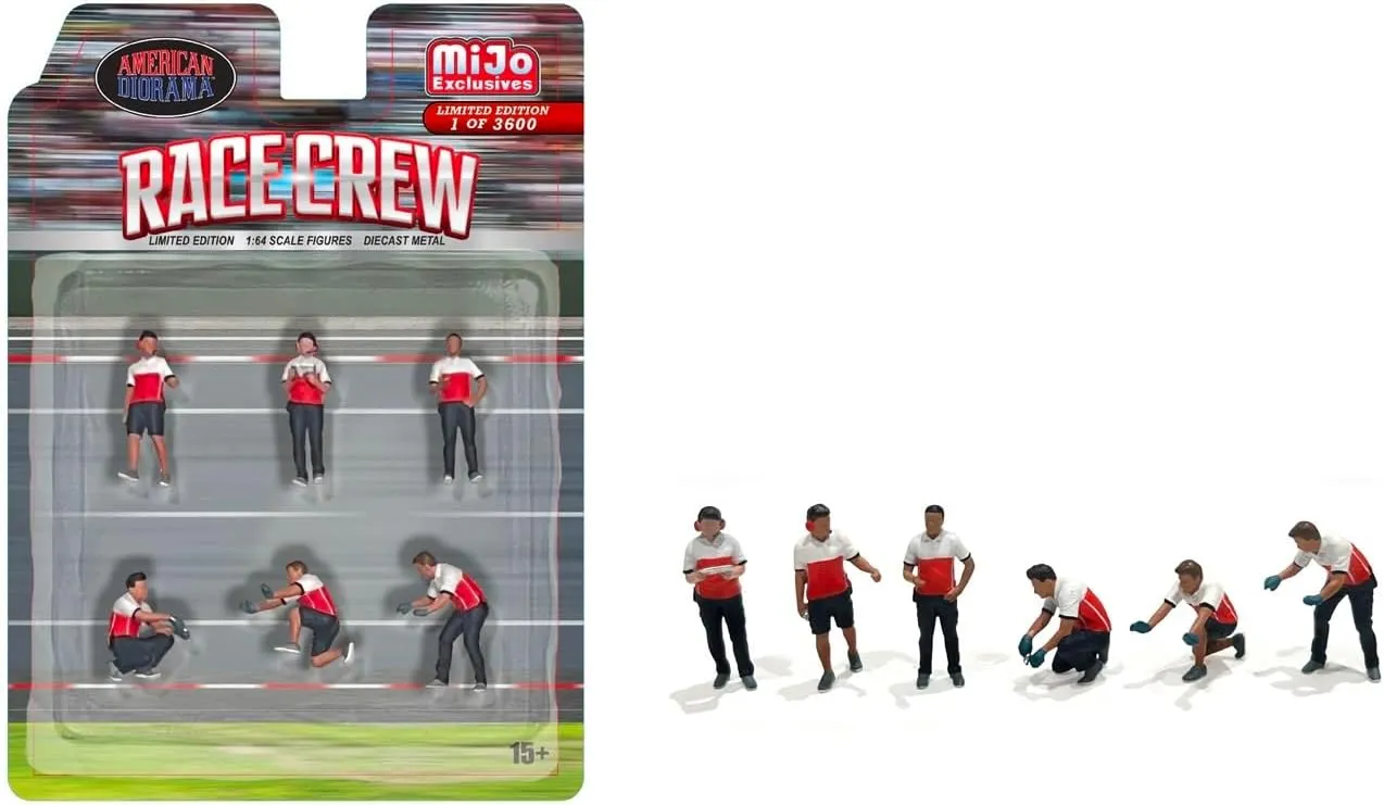 AD AmericanDiorama Race Crew 1:64 Metal Figures Set AD-2405MJ (6 Figures Set)