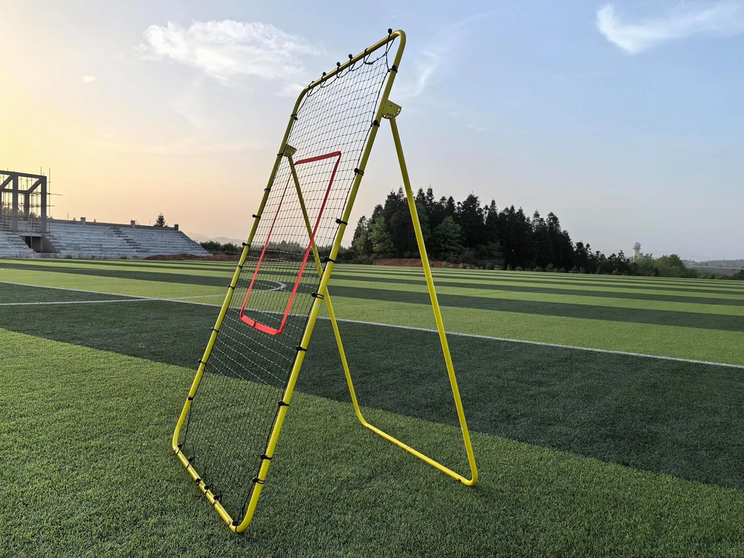 Adjustable Volleyball Rebounder Net 7x4 ft with PU Volleyball and Stakes - Bounce Back Training Equipment for Practicing Volleying, Bumping, Spiking, Easy Set Up & Steady for Multi Sports