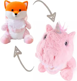 Adorable Fox Stuffed Animals Disguise As Unicorn Plushies Cute Plush Toys for Kids Stuffed Animal Gift for Birthday, Valentine, Christmas