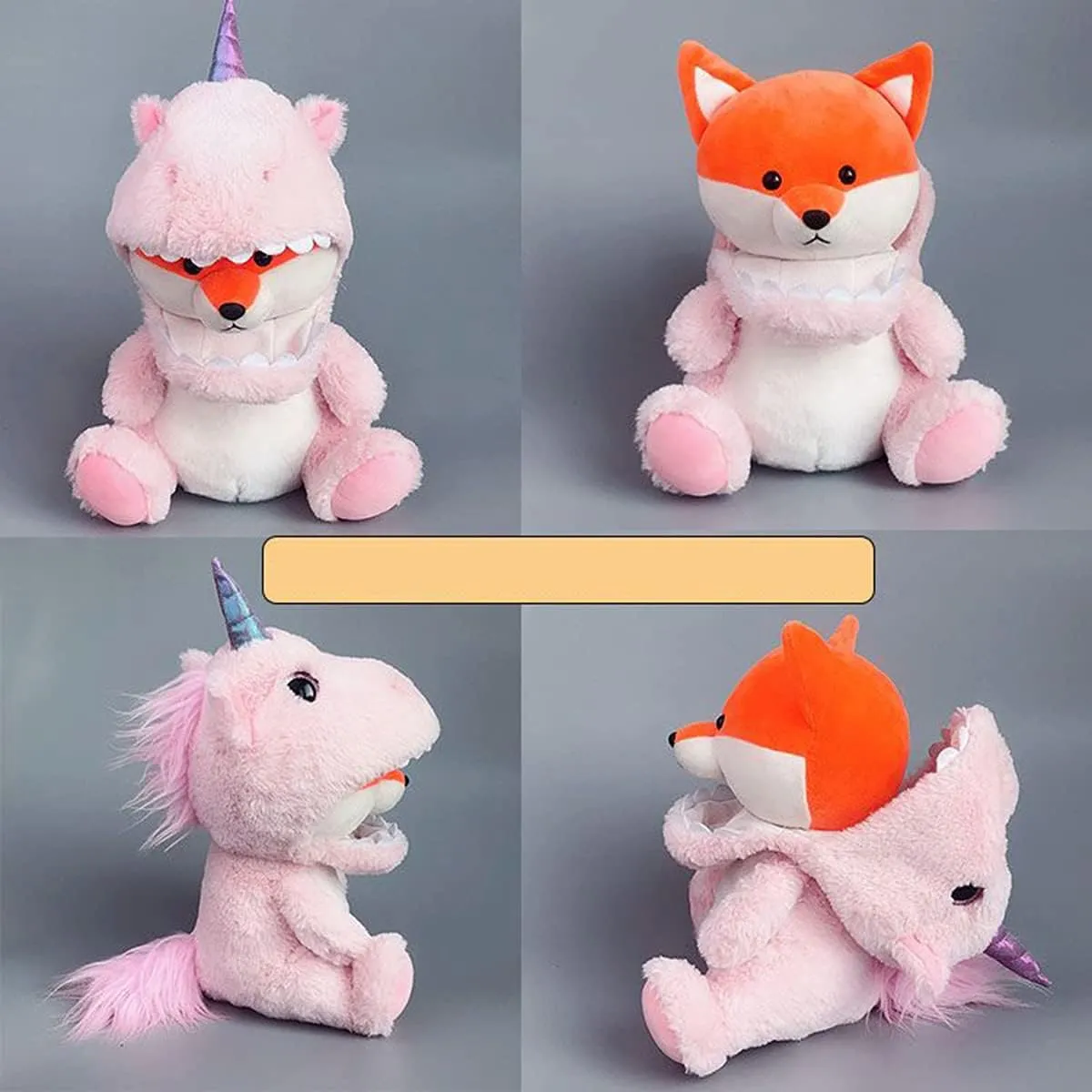 Adorable Fox Stuffed Animals Disguise As Unicorn Plushies Cute Plush Toys for Kids Stuffed Animal Gift for Birthday, Valentine, Christmas