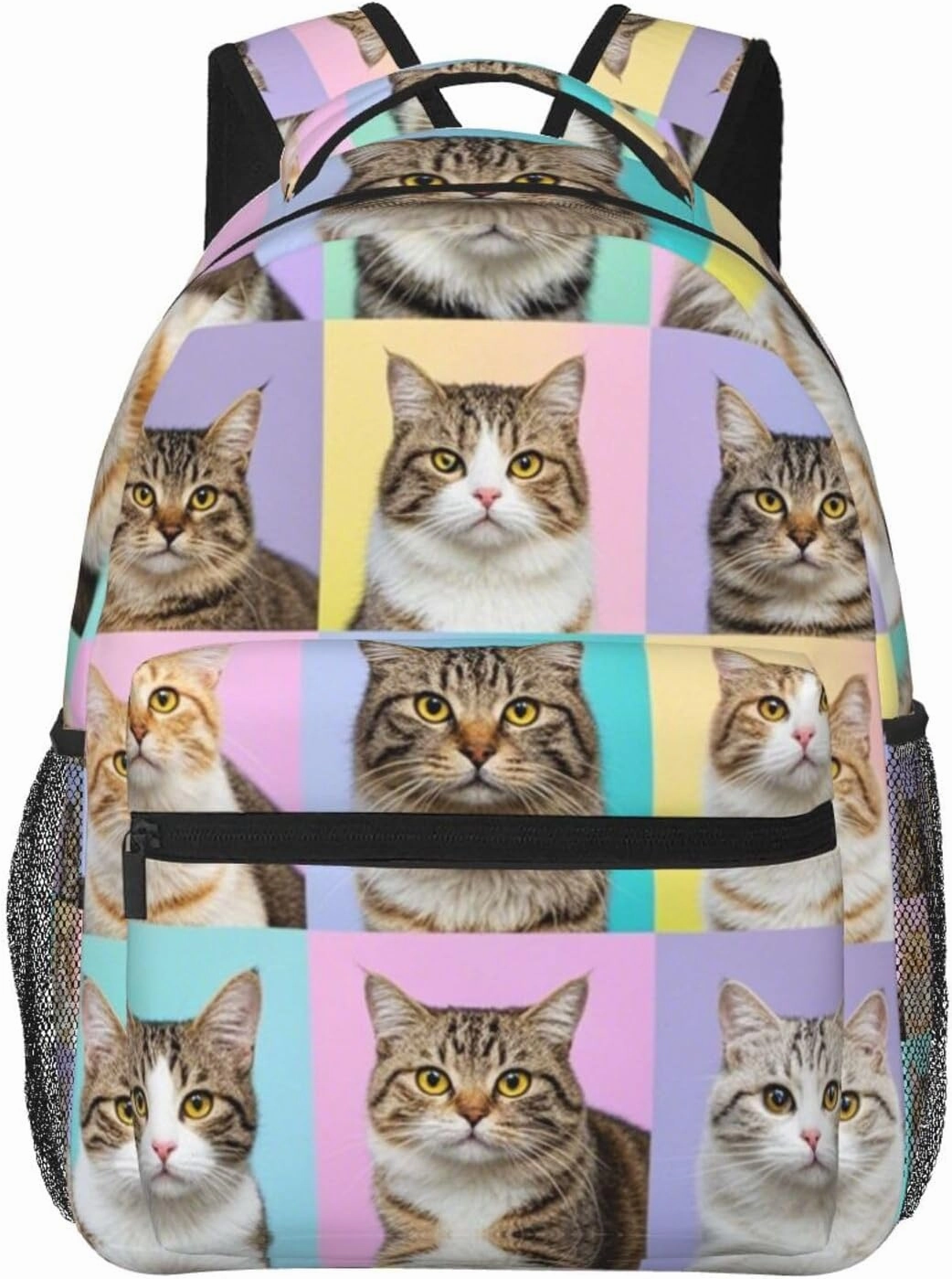 Adults Lightweight Cute Pet Cat Art Rucksacks Large Capacity Bookbag With Adjustable Shoulder Straps for Trekking Outdoors Bicycle