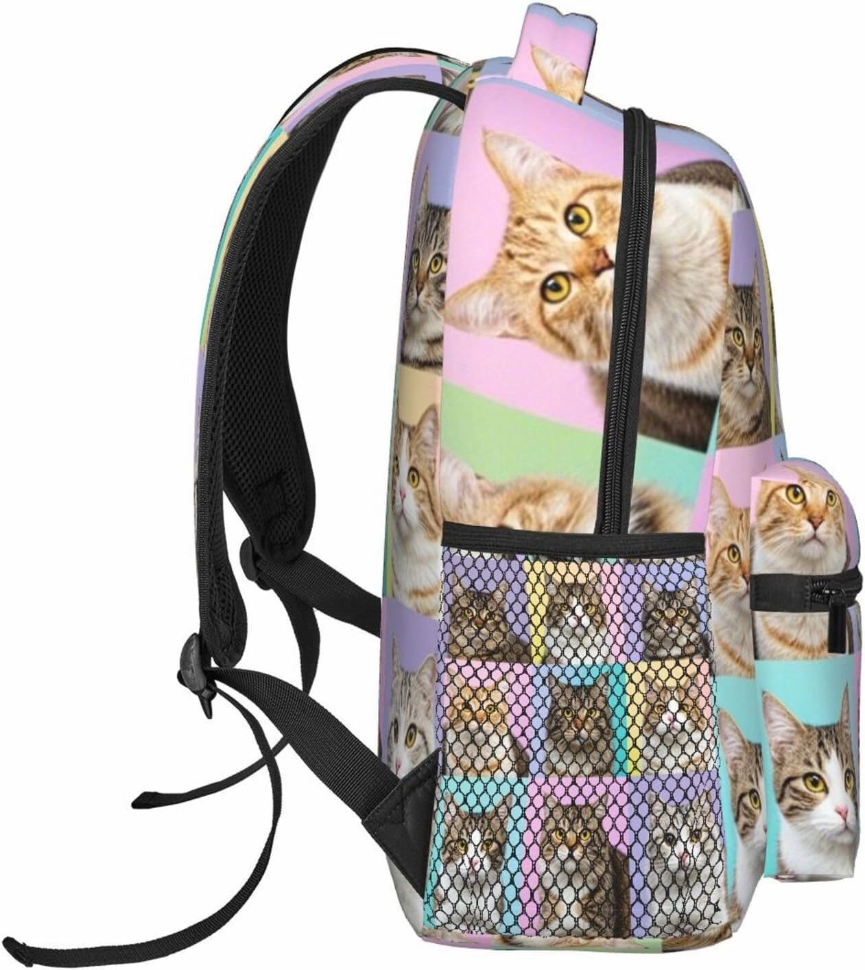 Adults Lightweight Cute Pet Cat Art Rucksacks Large Capacity Bookbag With Adjustable Shoulder Straps for Trekking Outdoors Bicycle