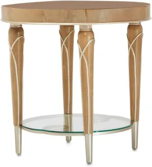 Aico Amini Villa Cherie End Table in Caramel