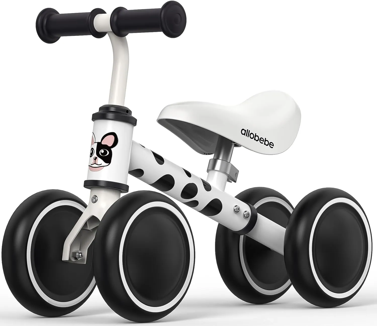allobebe Baby Balance Bike, Cute Toddler Bikes 12-36 Months Gifts for 1 Year Old Girl Bike to Train Baby from Standing to Running with Adjustable Seat Silent & Soft 3 Wheels