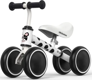 allobebe Baby Balance Bike, Cute Toddler Bikes 12-36 Months Gifts for 1 Year Old Girl Bike to Train Baby from Standing to Running with Adjustable Seat Silent & Soft 3 Wheels
