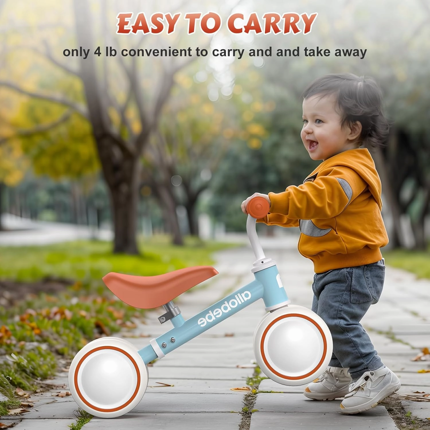 allobebe Baby Balance Bike, Cute Toddler Bikes 12-36 Months Gifts for 1 Year Old Girl Bike to Train Baby from Standing to Running with Adjustable Seat Silent & Soft 3 Wheels