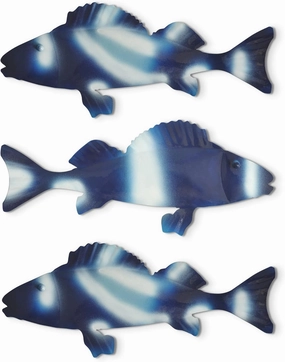 Americanflat Metal Fish Wall Decor - Set of 3 - 4x9.5 Blue Fish for Indoor or Outdoor Display - Modern, Stylish Ocean-Inspired Wall Art for Bedroom, Living Room, Patio, Garden