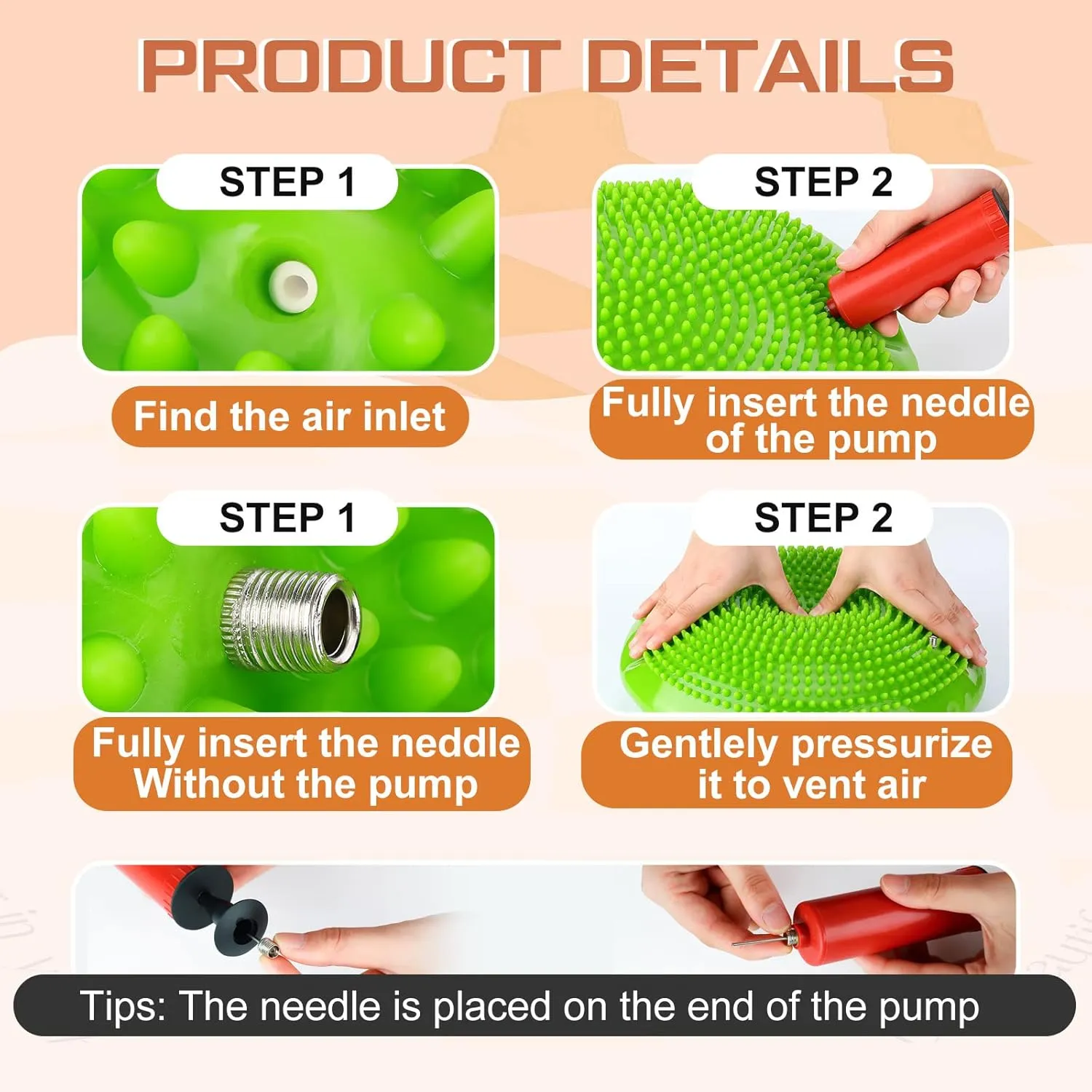 Amylove 6 Pcs Inflated Wobble Cushion Pump Wiggle Balance Sensory Flexible Seat for Kids Flexible Seating Exercise Disc Sensory Chair for Office School Home Equipment