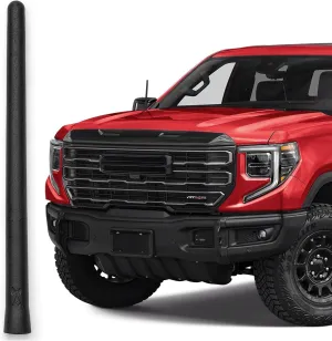 AntennaMastsRus Short Rubber Antenna for GMC Sierra 1500 (2006-2025) - German Engineered with Internal Copper Coil for Enhanced Signal Reception - Car Wash Proof & Easy Install - 6 3/4 Inch