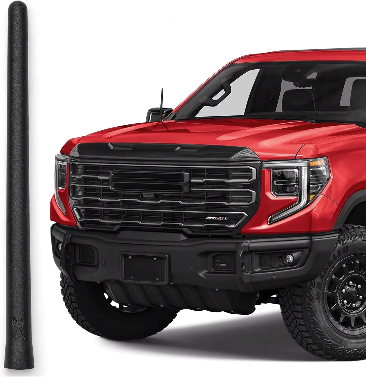 AntennaMastsRus Short Rubber Antenna for GMC Sierra 1500 (2006-2025) - German Engineered with Internal Copper Coil for Enhanced Signal Reception - Car Wash Proof & Easy Install - 6 3/4 Inch