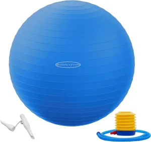 Anti-Burst and Slip Resistant Exercise Yoga Ball for Fitness with Quick Pump, 2,000-Pound Capacity, 30-inch, Multiple Colors